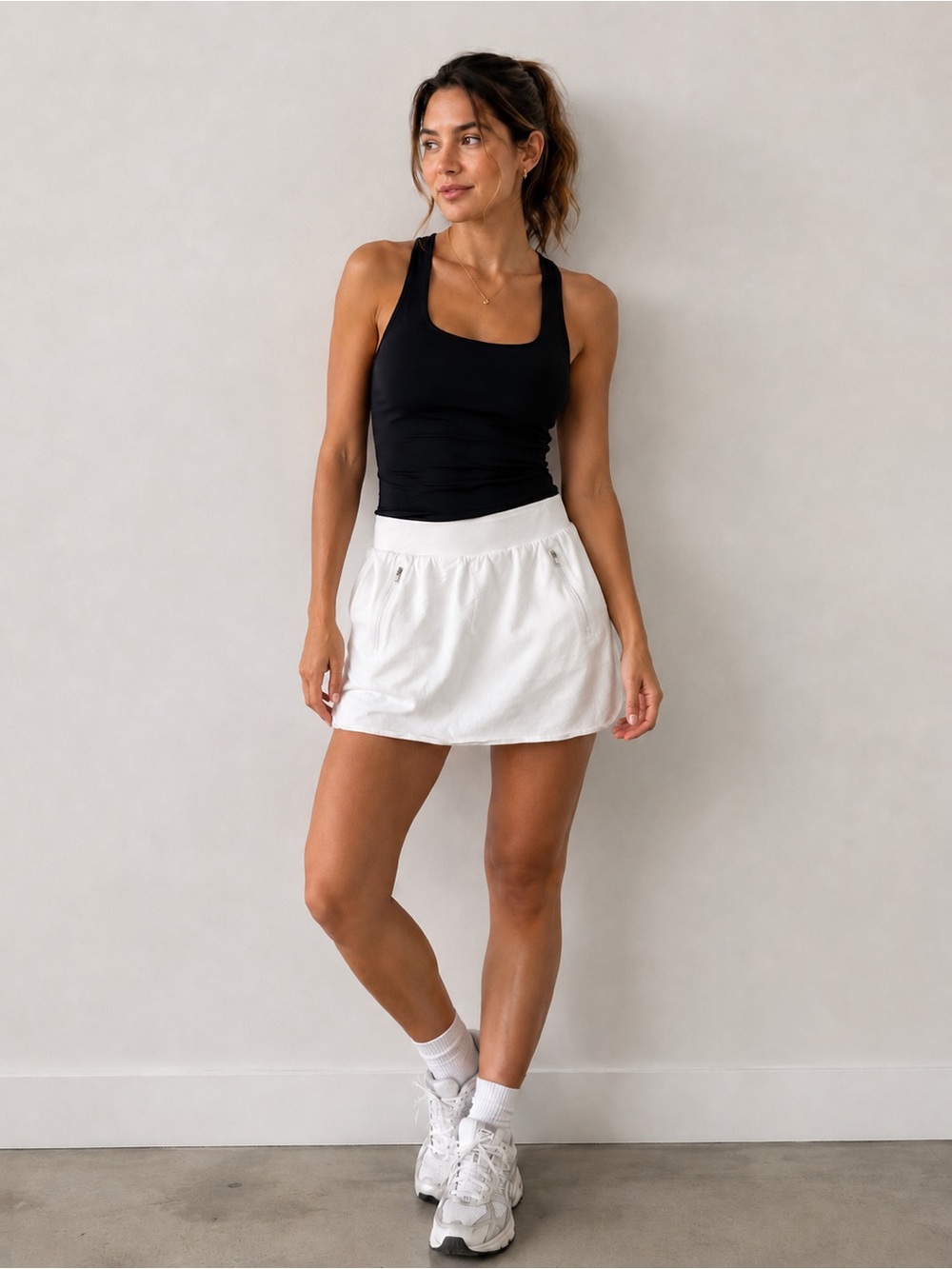 T by Talbots White Athletic Skort Tennis Golf Activewear Skirt Shorts Medium